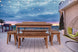 foto ambientada mesa para area externa 6 lugares garden castanheira em varanda