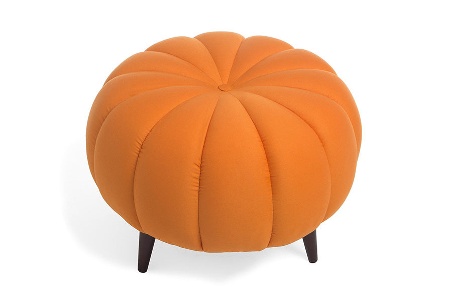 puff para quarto pitanga laranja visto de cima