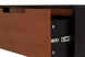 rack madeira kepler garapa e preto em fundo infinito focando nos detalhes da gaveta