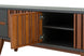 rack tv panteon grafite 210 cm com porta aberta mostrando parte interna