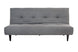 sofa cama denver cinza visto de frente em forma de sofa