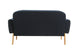 sofa namoradeira 2 lugares agnes natural e tecido azul visto de tras em fundo infinito