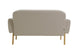 sofa 2 lugares agnes natural e tecido cru visto de tras em fundo infinito