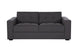 sofa 2 lugares oslo cinza em fundo infinito visto de frente