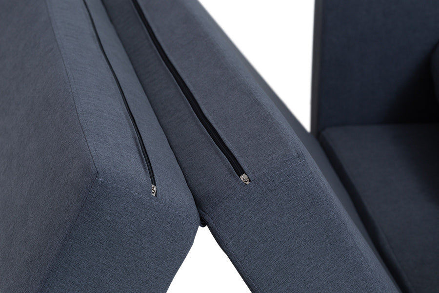 sofa cama vira grafite detalhe espuma removível