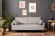 foto ambientada sofá estofado 3 lugares malta cinza claro em sala de estar