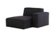 sofa modulo esquerdo com chaise maraú na cor grafite em fundo branco visto na diagonal