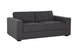 sofa para sala pequena 2 lugares oslo cinza em fundo infinito visto em diagonal